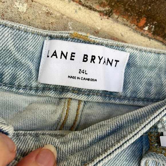 Lane Bryant Light Wash Distressed Straight Ankle Denim Jeans - Picture 8 of 13